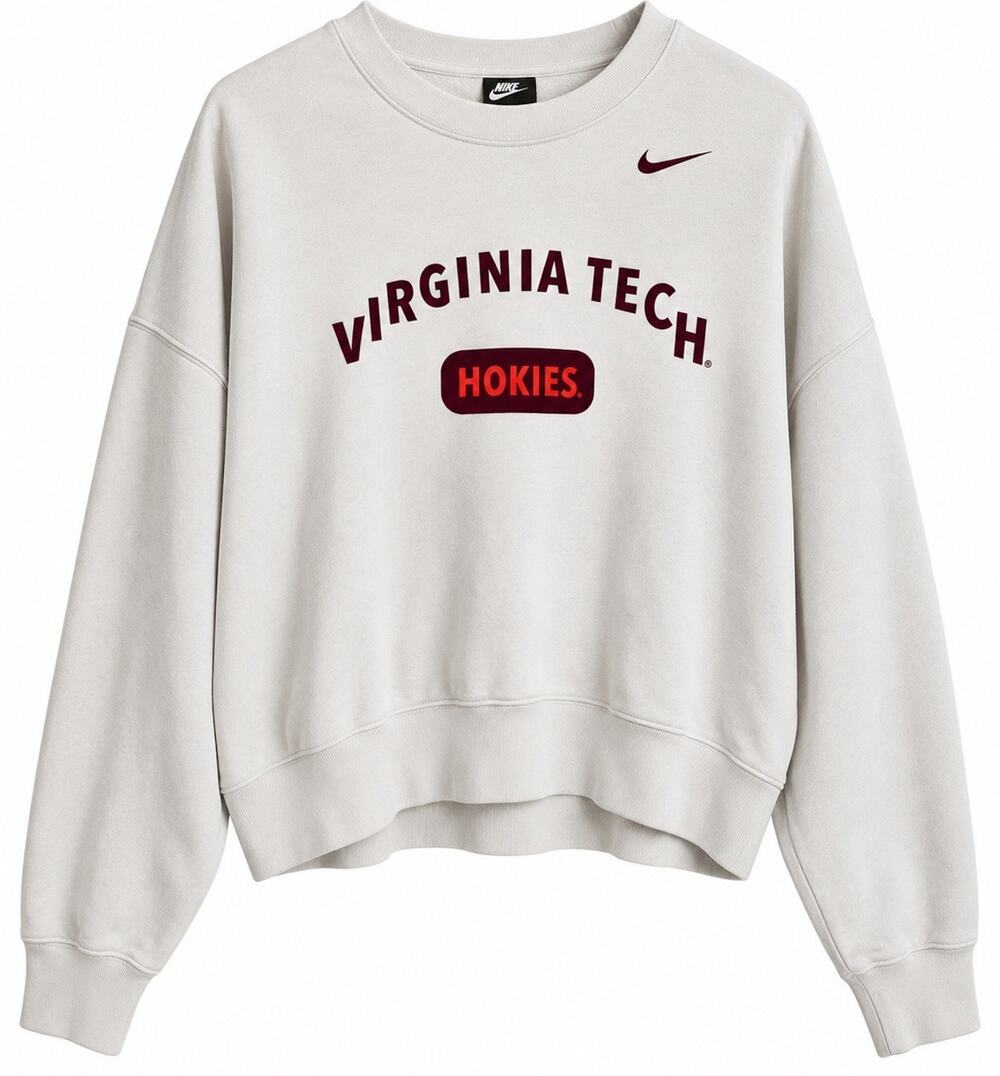 Nike Virginia Tech Hokies Womens M Phoenix Fleece Oversized Crewneck Sweatshirt